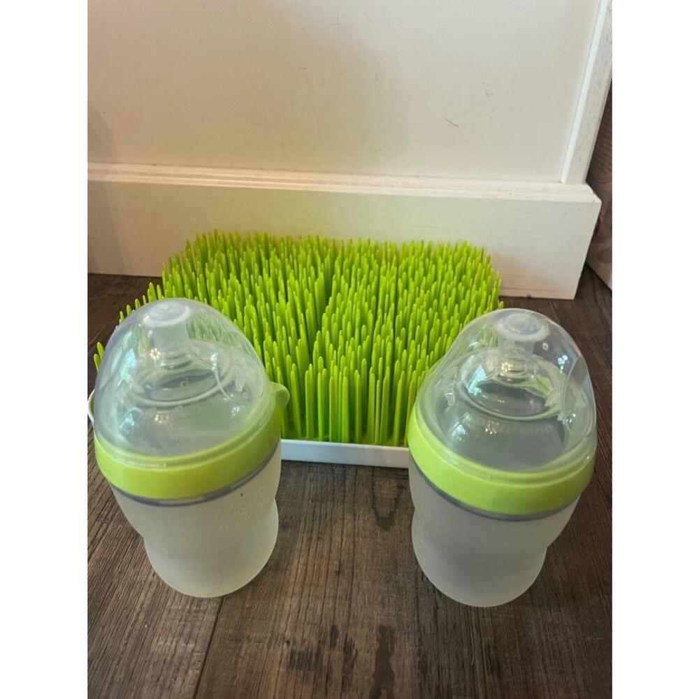 como tomo silicone baby bottles 9 oz with lids and nuby drying grass mat
